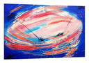 Cuadro abstracto colores rosas sobre azul