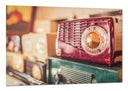Cuadro radio retro, color fuccsia, vintage, musica