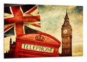 Cuadro ciudad de londres vintage, big-ben, cabina roja