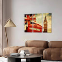Estancia ciudad de londres vintage, big-ben, cabina roja