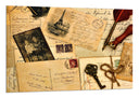 Cuadro Carta Letras Vintage, Llave, amor
