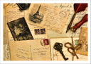 Lámina Carta Letras Vintage, Llave, amor