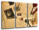 Tríptico Carta Letras Vintage, Llave, amor