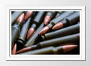 Cuadro enmarcado blanco Armas, Balas, Guerra