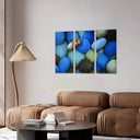 Estancia imagen naturaleza, conjunto de piedras azules con mariposa