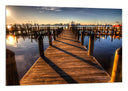 Cuadro Paisaje Naturaleza Lago Laguna Embarcadero Ciudad