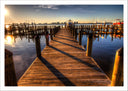 Lámina Paisaje Naturaleza Lago Laguna Embarcadero Ciudad