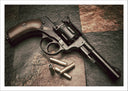Lámina pistola vintage, arme, balas , guerra