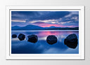 Cuadro enmarcado blanco paisaje playa, anochecer,relax