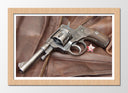 Cuadro enmarcado natural pistola retro, arma de fuego, guerra, balas