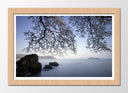 Cuadro enmarcado natural paisaje rocas , mar, atardecer