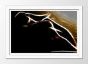 Cuadro enmarcado blanco silueta mujer acostada, color neon