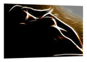 Cuadro silueta mujer acostada, color neon