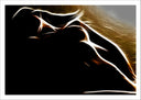 Lámina silueta mujer acostada, color neon