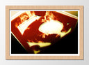 Cuadro enmarcado natural superman, logo en llamas, DC