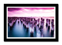 Cuadro enmarcado negro Paisaje Naturaleza Lago Laguna Atardecer