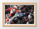 Cuadro enmarcado natural civil war, marvel, capitan america, iron man