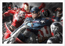 Lámina civil war, marvel, capitan america, iron man