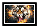 Cuadro enmarcado negro tigre , animal, naturaleza