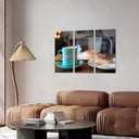 Estancia desayuno retro, café, donuts, cafeteria, mañana