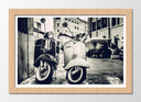 Cuadro enmarcado natural motos vespa vintage, retro, sepia