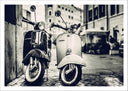 Lámina motos vespa vintage, retro, sepia