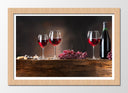 Cuadro enmarcado natural bodegon copas de vino tinto