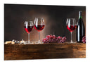 Cuadro bodegon copas de vino tinto
