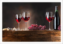 Lámina bodegon copas de vino tinto