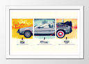 Cuadro enmarcado blanco regreso al futuro , retro, vintage
