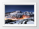 Cuadro enmarcado blanco Montaña Atardecer Nevado,naturaleza