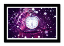 Cuadro enmarcado negro reloj de bolsillo, vintage, retro