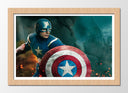 Cuadro enmarcado natural capitan america, marvel, superheroe
