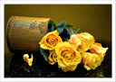 Lámina flores amarillas, ramo, vintage, retro