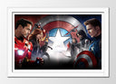 Cuadro enmarcado blanco civil war, marvel, superheroes