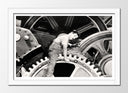 Cuadro enmarcado blanco charles chaplin, blanco y negro