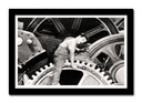 Cuadro enmarcado negro charles chaplin, blanco y negro