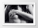 Cuadro enmarcado blanco torso mujer desnuda