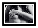 Cuadro enmarcado negro torso mujer desnuda