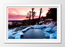 Cuadro enmarcado blanco Paisaje Bosque Invierno Atardecer,naturaleza