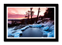 Cuadro enmarcado negro Paisaje Bosque Invierno Atardecer,naturaleza
