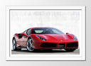 Cuadro enmarcado blanco Coche Derportivo Ferrari Rojo