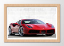 Cuadro enmarcado natural Coche Derportivo Ferrari Rojo