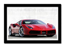 Cuadro enmarcado negro Coche Derportivo Ferrari Rojo