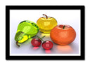 Cuadro enmarcado negro fruta de cristal colores vivos