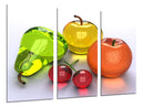 Tríptico fruta de cristal colores vivos