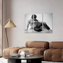 Estancia hombre semi desnudo, torso, blanco y negro