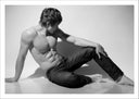 Lámina hombre semi desnudo, torso, blanco y negro