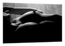 Cuadro silueta mujer torso desnudo blanco y negro