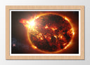 Cuadro enmarcado natural bola de fuego, estrella, el espacio